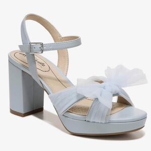 Chic Light Blue Block Heel Sandals